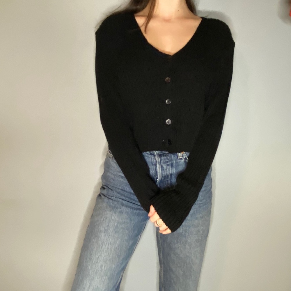 Light cropped cardigan sweater